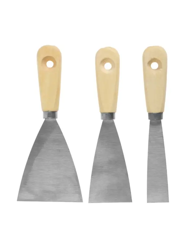 Набор шпателей ТУНДРА, деревянная рукоятка, 25-50-80 мм, 3 шт.
