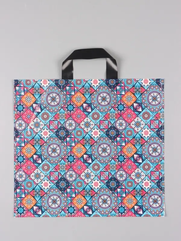 Пакет "Калейдоскоп", полиэтиленовый с петлевой ручкой, 38 х 34 + 3 см, 70 мкм