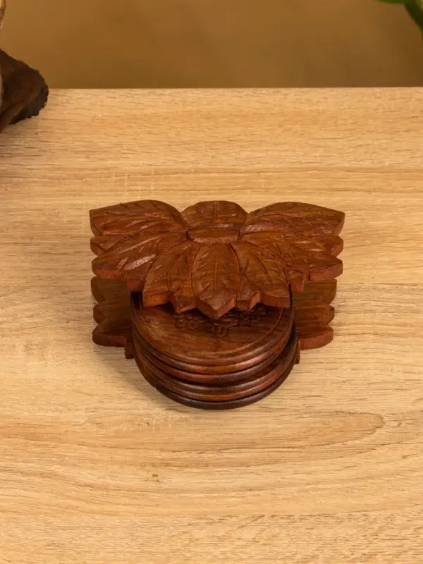 Подставка под горячее  Подставка под горячее "Цветок" (набор 6 шт), 14х10х6 см, дерево шишам