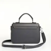 Сумка женская мессенджер TEXTURA на клапане, 24&times;7&times;16 см, тёмно-серая