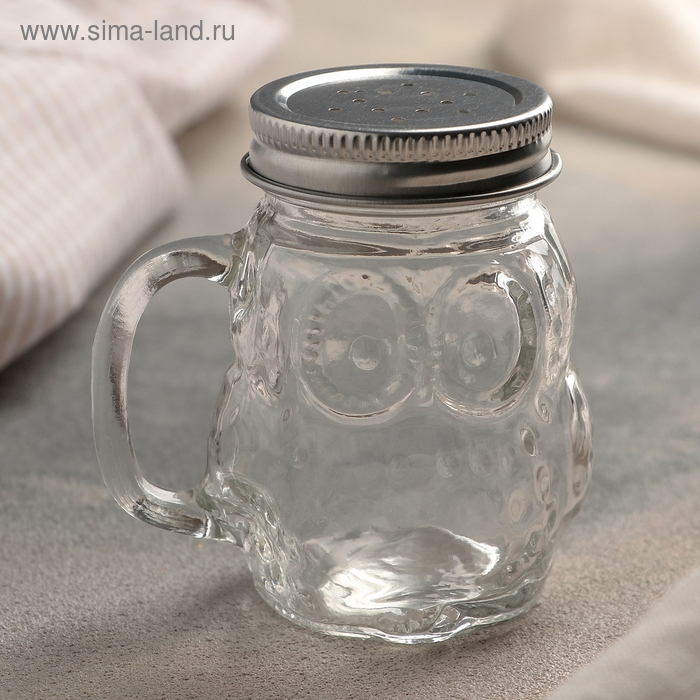 Солонка стеклянная «Сова», 100 мл, 7,5×6×8,5 см Солонка стеклянная «Сова», 100 мл, 7,5×6×8,5 см