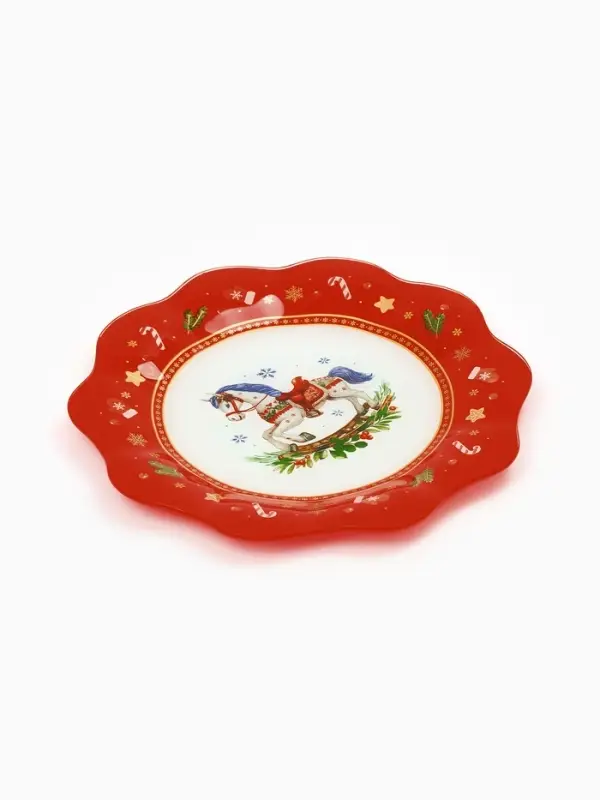 Тарелка плоская новогодняя «Игрушки», d=23 см Тарелка плоская новогодняя «Игрушки», d=23 см