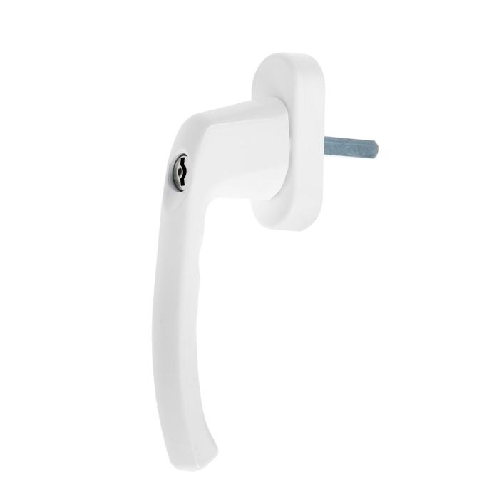 Ручка с замком, металл. 37мм WH038 Ral 9016, белая Ручка с замком, металл. 37мм WH038 Ral 9016, белая