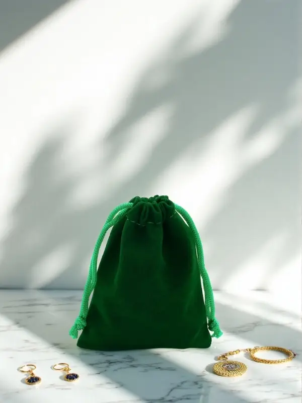 Набор мешочков бархатных 50 шт., 7*9 см (+ - 1 см), цвет зелёный (9901888) Набор мешочков бархатных 50 шт., 7*9 см (+ - 1 см), цвет зелёный (9901888)