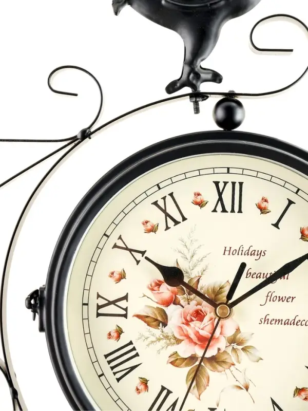 Часы настенные интерьерные &laquo;Флюгер&raquo;, двусторонние, на подвесе, бесшумные, плавный ход, 48&times;32 см, циферблат d=19 см, от батарейки 1&times;АА