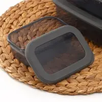 Набор пищевых контейнеров IDEA &laquo;Респект&raquo;, 3 шт.: 400 мл, 700 мл, 1.2 л, прозрачный, крышка серая