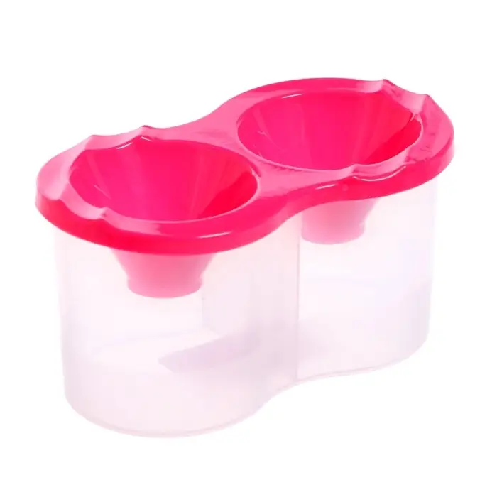 Стакан - непроливайка для рисования двойной Calligrata, 150 мл &times;2, с держателем для кистей, розовый