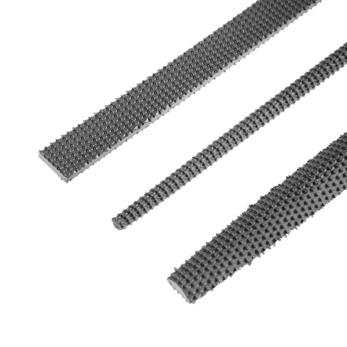 Набор рашпилей ТУНДРА, сталь У10, пластиковые рукоятки, 200 мм, 3 шт. Набор рашпилей ТУНДРА, сталь У10, пластиковые рукоятки, 200 мм, 3 шт.