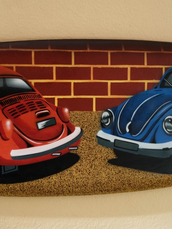 Панно "Доска для сёрфа "Два Жука" дерево 80х21 см