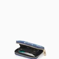 Кошелёк женский на молнии 8.5&times;2&times;11 см, джинсовый, синий
