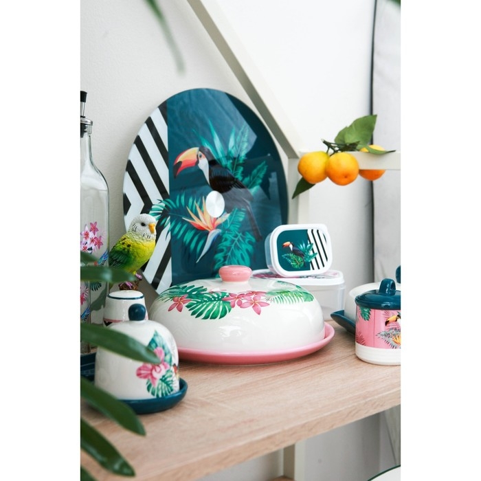 Подставка стеклянная для торта вращающаяся Доляна «Тропики», d=32 см ㅤ Подставка стеклянная для торта вращающаяся Доляна «Тропики», d=32 см ㅤ