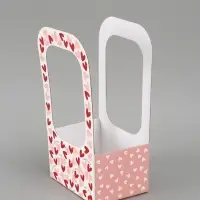 Коробка - переноска для цветов &laquo;С любовью&raquo;, 17&times;12&times;32 см