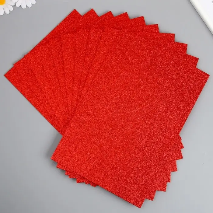 Фоамиран глиттерный Magic 4 Hobby 2 мм, цв.светло-красный, 20х30 см