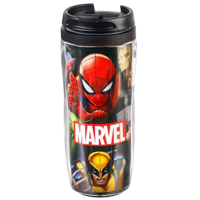 Термостакан детский со вставкой, 350 мл &laquo;Супер-мен&raquo;, Человек-паук