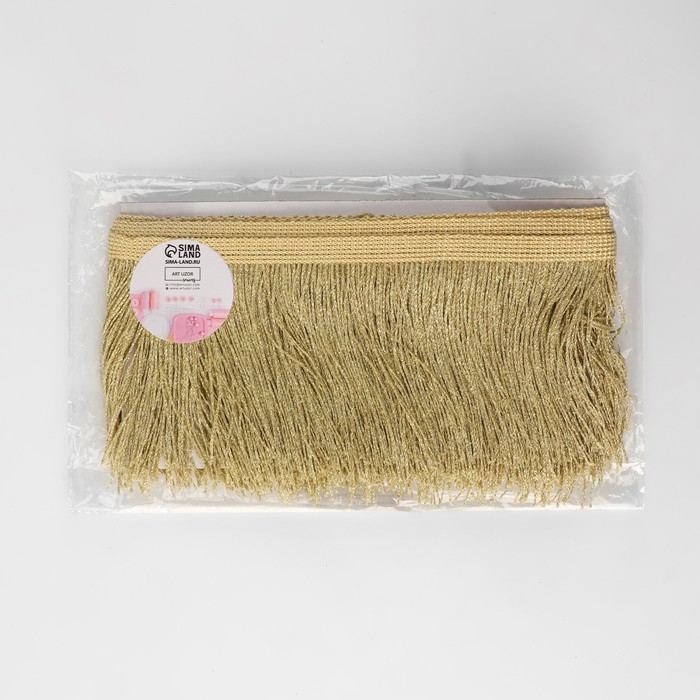 Тесьма декоративная «Бахрома», 10 см, 5 ± 0,5 м, цвет золотой Тесьма декоративная «Бахрома», 10 см, 5 ± 0,5 м, цвет золотой