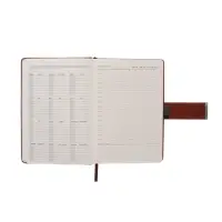 Ежедневник недатированный формат А5, с хлястиком, 112л, линия, пвх, Коричневый Ежедневник недатированный формат А5, с хлястиком, 112л, линия, пвх, Коричневый