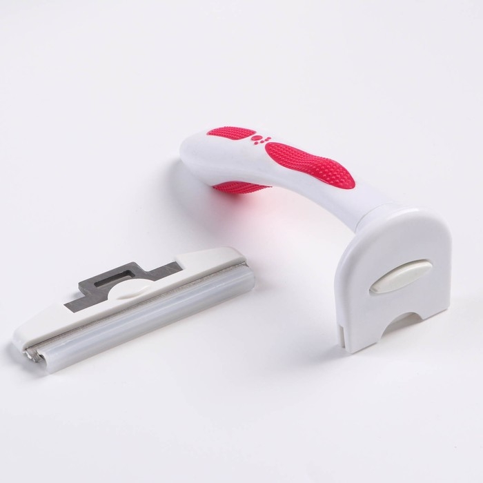 Дешеддер большой со съёмным лезвием, 15 х 10,5 см, бело-розовый Дешеддер большой со съёмным лезвием, 15 х 10,5 см, бело-розовый