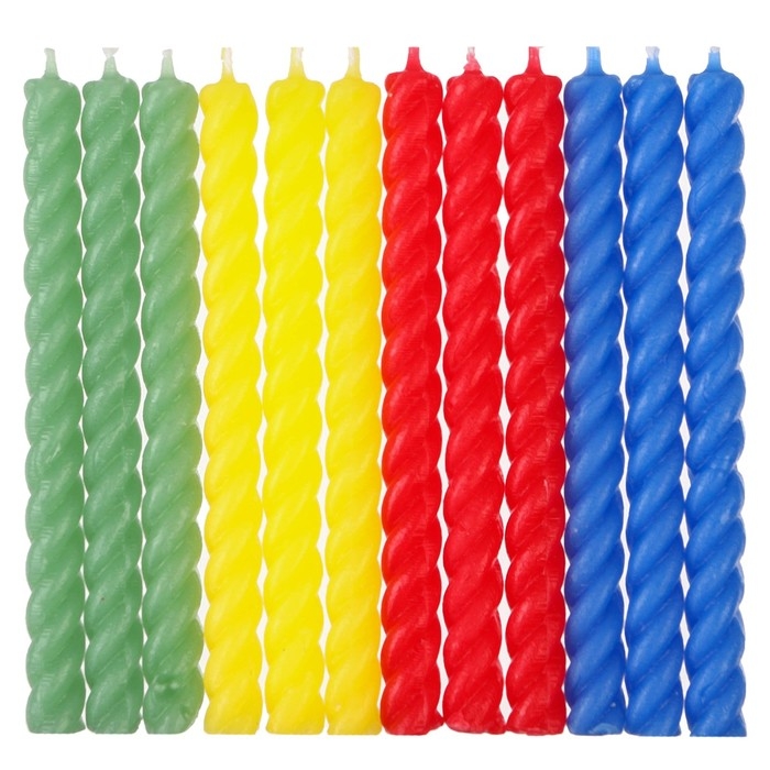 Набор свечей для торта Набор свечей для торта "С Днем Рождения", 12 штук, Синий трактор