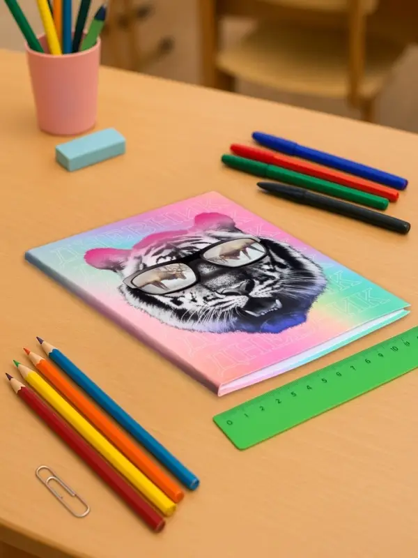 Дневник школьный для 5-11 классов, &laquo;Тиг в очках&raquo;, интегральная (гибкая) обложка, матовая ламинация, выборочный лак, 48 листов