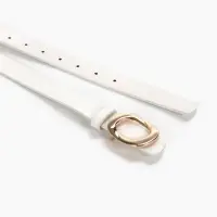 Ремень женский, гвоздик, золотистая пряжка, 2.3&times;106 см, белый