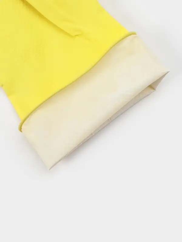 Перчатки хозяйственные Доляна, размер L, ХБ напыление, латексные, жёлтые