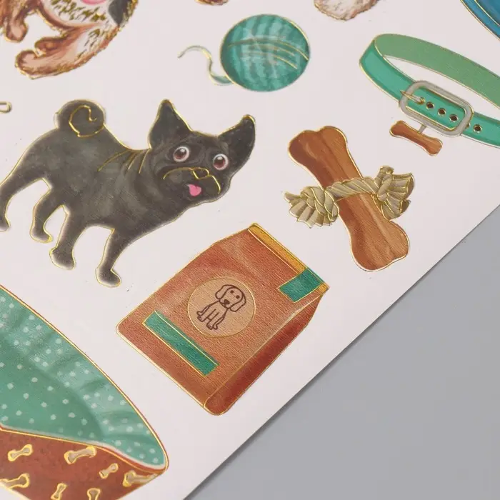 Наклейки бумага "Пёс" набор 2 листа 20х15 см