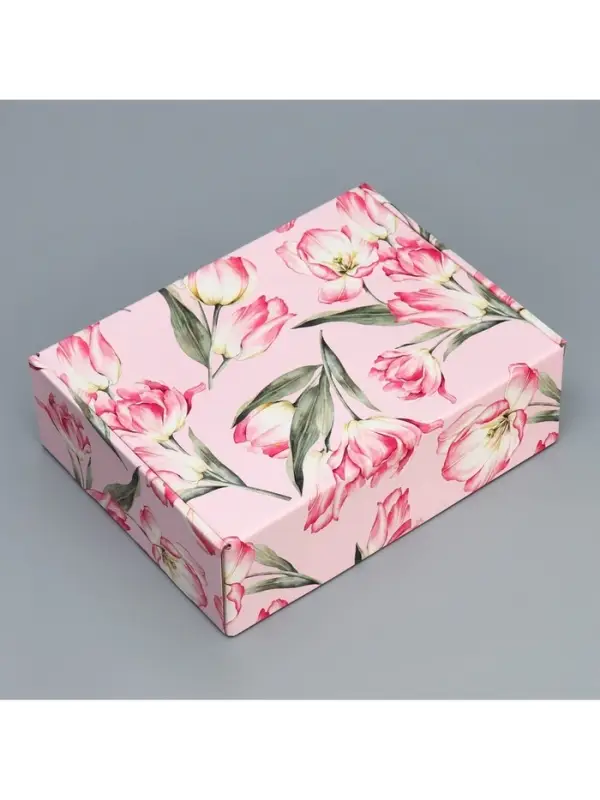 Коробка подарочная складная, упаковка, &laquo;Цветы&raquo;, 30.5&times;22&times;9.5 см