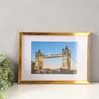 Фоторамка для фото 21х30 см, с паспарту 15х21 см, Lumo, золото