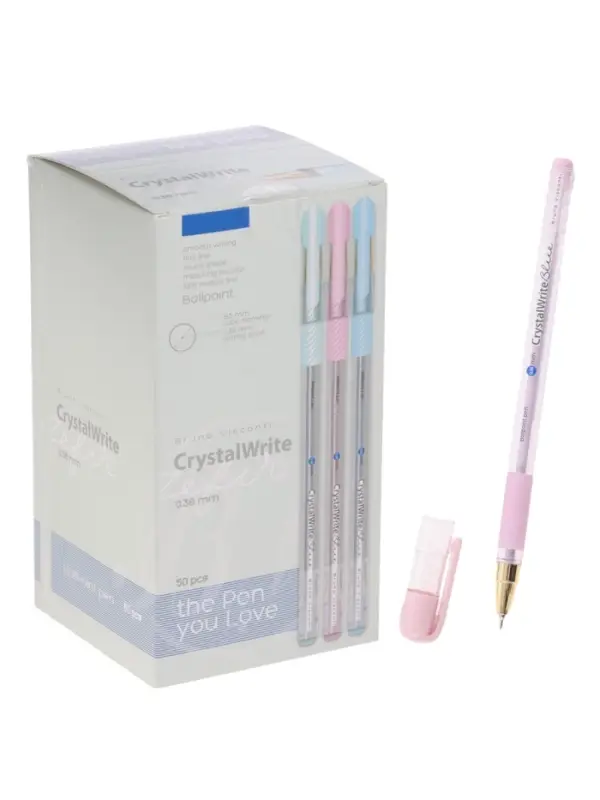 Ручка шариковая BrunoVisconti. CrystalWrite.Zefir, 0.38 мм стержень синий, МИКС