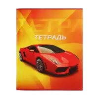 Тетрадь 48 листов в клетку, Calligrata &laquo;Авто&raquo;, обложка мелованная бумага, серые листы, МИКС