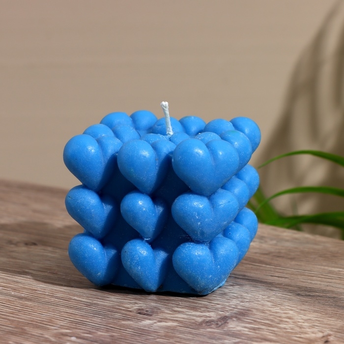 Свеча  Свеча "Куб сердечки" 6х6х6 см, соевый воск