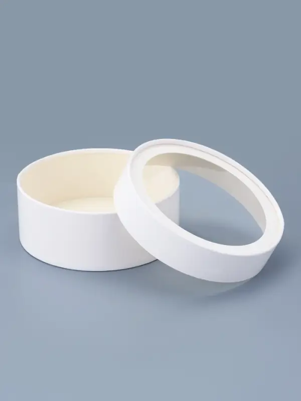 Набор подарочных коробок 3 в 1 круглые с окном, завальцованные, белые, 20&times;18&times;15 см