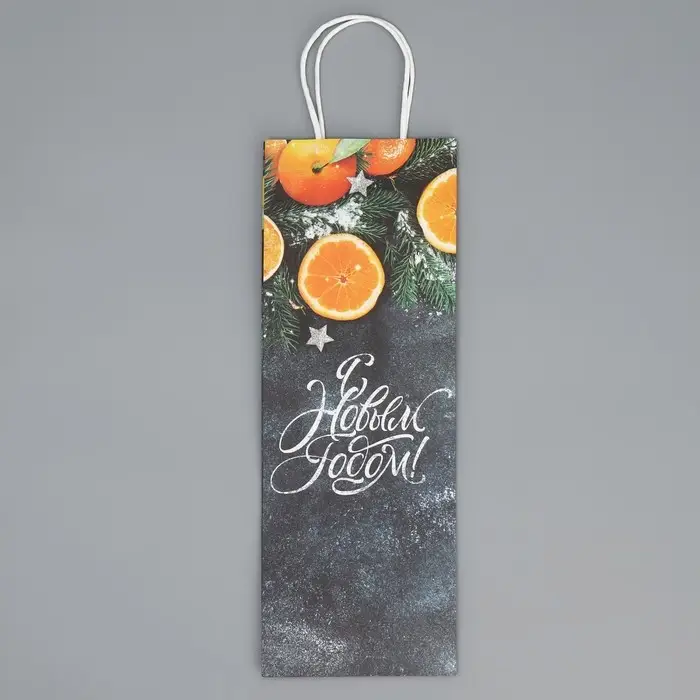 Пакет под бутылку «Мандарины», 13 x 36 x 10 см Пакет под бутылку «Мандарины», 13 x 36 x 10 см