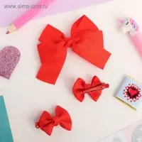 Зажим для волос "Классика" (набор 3 шт) красный Зажим для волос "Классика" (набор 3 шт) красный