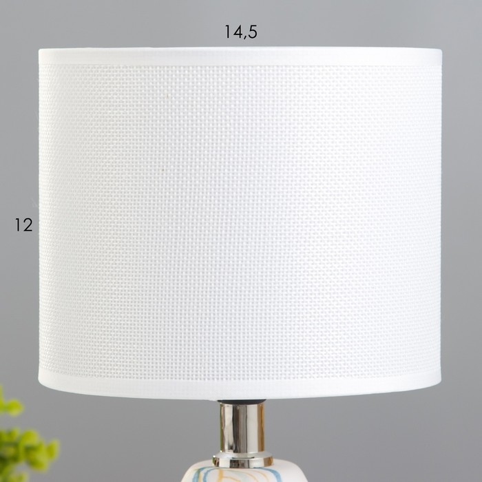 Настольная лампа Настольная лампа "Гуте" 1хE14 белый-голубой 15х15х26 см RISALUX