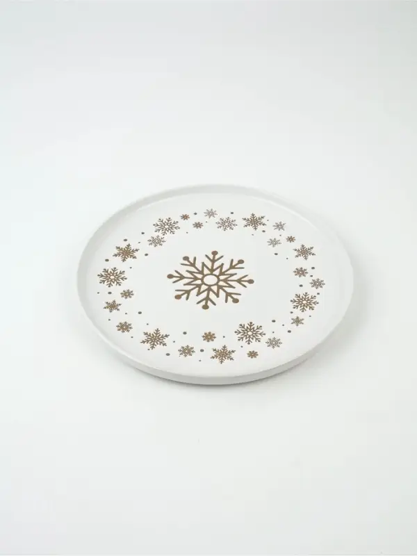 Тарелка новогодняя плоская &laquo;Снежная сказка&raquo;, d=21.7 см, ручная работа