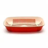 Туалет округлый с сеткой 33.5&times;25&times;6 см, бежево-коричневый