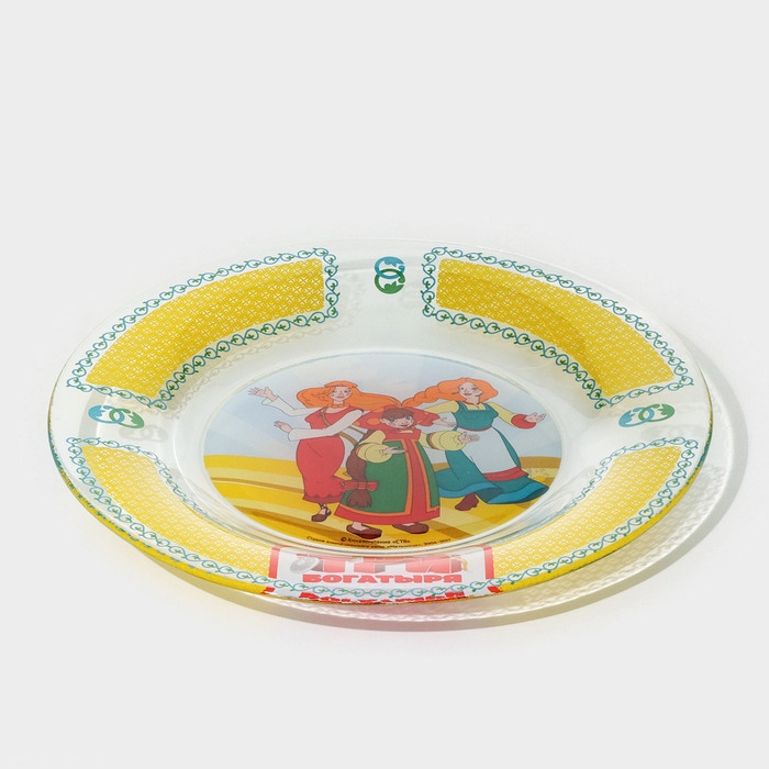 Тарелка стеклянная «Три Богатыря. Царевны», d=19,5 см Тарелка стеклянная «Три Богатыря. Царевны», d=19,5 см