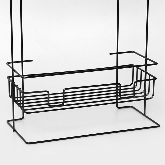 Полка прямоугольная 3-х ярусная, 12,5×66×29,5 см, цвет черный Полка прямоугольная 3-х ярусная, 12,5×66×29,5 см, цвет черный