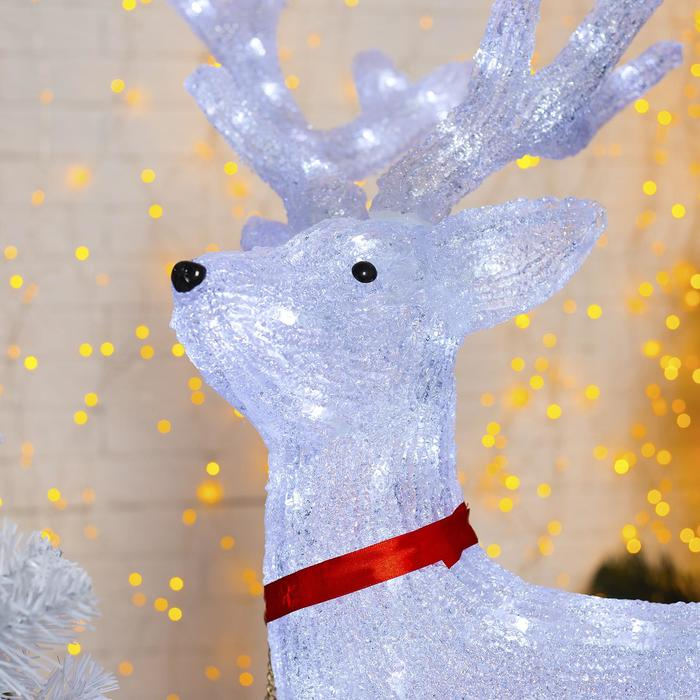 Светодиодная фигура «Олень» 60 × 100 × 35 см, акрил, 144 LED, 8 режимов, 24 В, свечение белое Светодиодная фигура «Олень» 60 × 100 × 35 см, акрил, 144 LED, 8 режимов, 24 В, свечение белое
