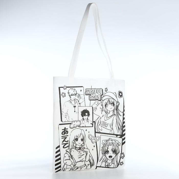 Шопер под раскраску  Шопер под раскраску "Аниме", 35х40 см, спанбонд