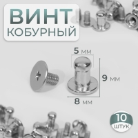 Кобурный винт d = 5/8 × 9 мм, 10 шт, цвет серебряный