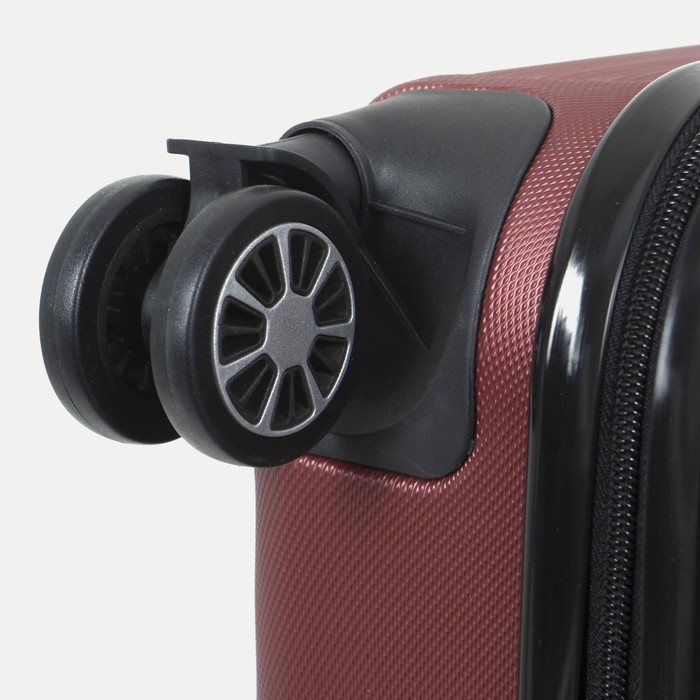 Чемодан малый 36 л (S), «Фабрика КАРТЕКС», отдел на молнии, кодовый замок, 4 колеса, цвет бордовый Чемодан малый 36 л (S), «Фабрика КАРТЕКС», отдел на молнии, кодовый замок, 4 колеса, цвет бордовый