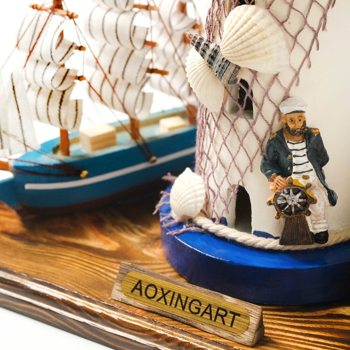 Набор настольный «Маяк»: подставка для ручек, визитница, 14 х 30 х 27 см