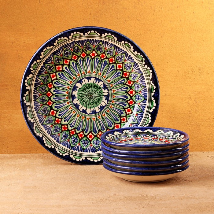 Набор для блинов Риштан, 7 предметов: тарелка 25см, 6 тарелок 15см Набор для блинов Риштан, 7 предметов: тарелка 25см, 6 тарелок 15см