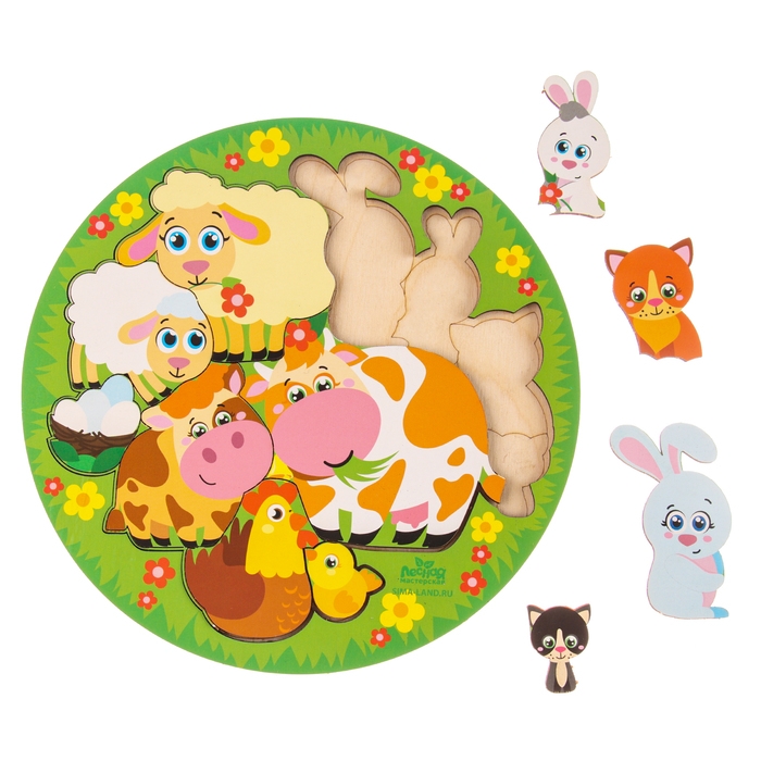 Головоломка логическая «Животные и детёныши», d=20 см Головоломка логическая «Животные и детёныши», d=20 см