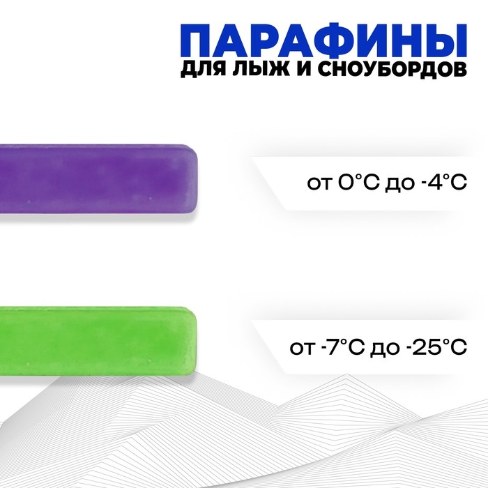 Парафины для лыж, 2 шт., Ф-З, от 0 до -25°C, 80 г Парафины для лыж, 2 шт., Ф-З, от 0 до -25°C, 80 г