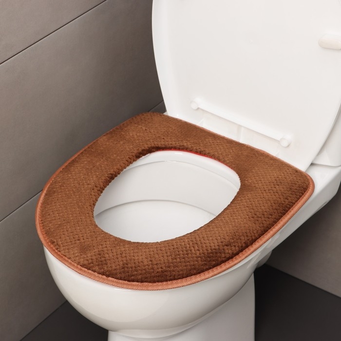 Чехол на сиденье для унитаза на липучках Доляна «Плюш», 34×40 см, цвет МИКС Чехол на сиденье для унитаза на липучках Доляна «Плюш», 34×40 см, цвет МИКС