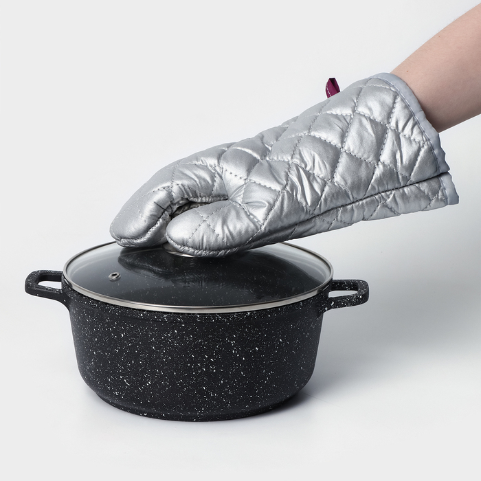 Набор прихваток «Профи», 2 шт, 30×16×2 см, цвет серый Набор прихваток «Профи», 2 шт, 30×16×2 см, цвет серый