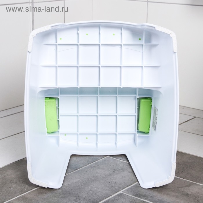 Подставка детская с прорезинеными ступеньками, цвет белый/зеленый Подставка детская с прорезинеными ступеньками, цвет белый/зеленый